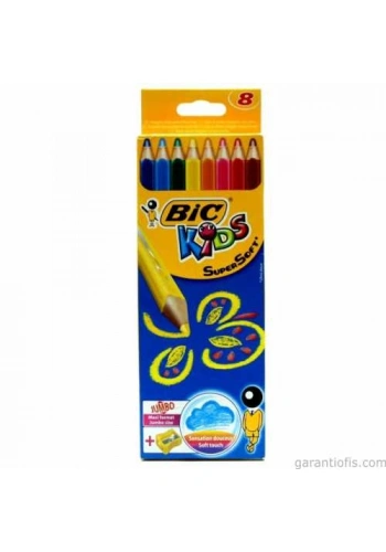 Bic Üçgen Gövde Yumuşak Uçlu Jumbo Kuru Boya Kalemi (8 Renk)