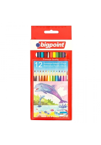 Bigpoint Aquarelle Sulu Boya Kalemi 12 Renk Fırçalı