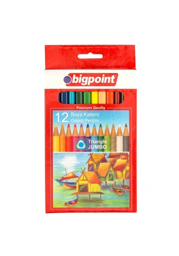 Bigpoint Jumbo Üçgen Kuru Boya Kalemi 12 Renk