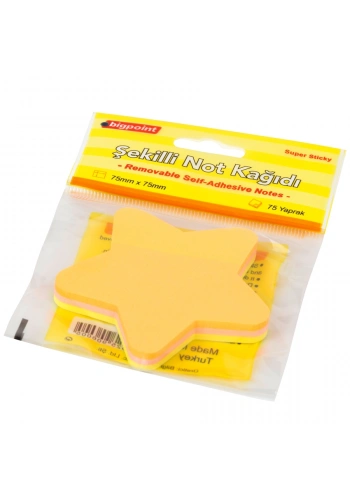 Bigpoint Şekilli Not Kağıdı Yıldız 75 Yaprak