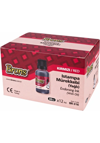 BRONS ISTAMPA MÜREKKEBİ KIRMIZI 30 cc BR-316