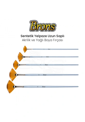 Brons Sentetik Yelpaze Uzun Saplı Fırça
