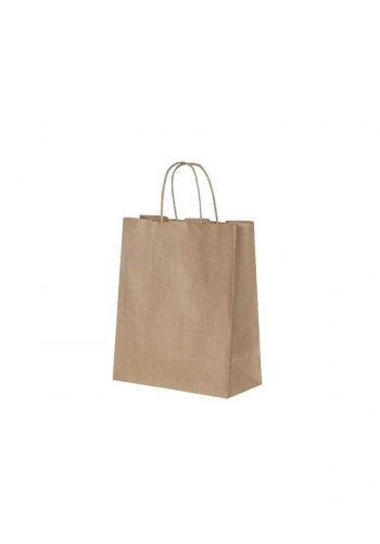Burgu Saplı Kraft Kağıt Çanta 26x14x29 cm - 25 Adet