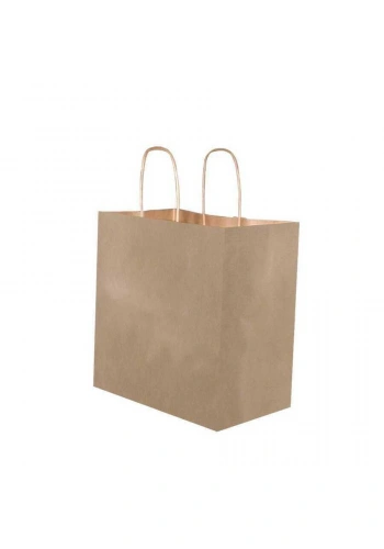 Burgu Saplı Kraft Kağıt Çanta 33x20x32 cm - 25 Adet