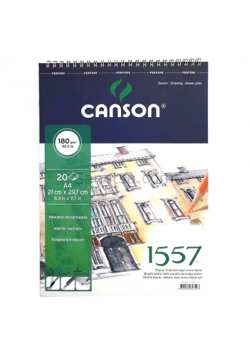 Canson 1557 Resim ve Çizim Blok 180 gr A4 20 Yaprak Spiralli C180A420US