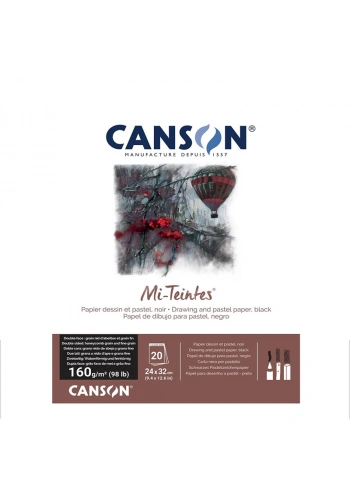 Canson Mi-Teintes Pastel Defteri 160g 24x32cm 20 Yaprak Black