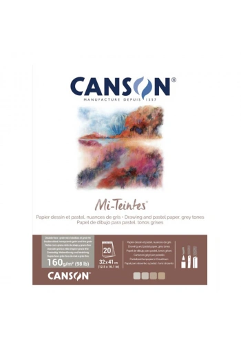 Canson Mi-Teintes Pastel Defteri 160g 24x32cm 20 Yaprak Grey Tones