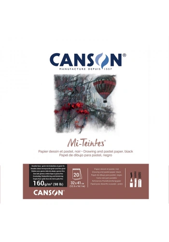 Canson Mi-Teintes Pastel Defteri 160g 32x41cm 20 Yaprak Black