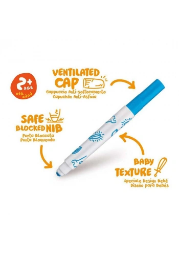 Carioca Baby Jumbo Süper Yıkanabilir Keçeli Boya Kalemi 12 Renk 42249