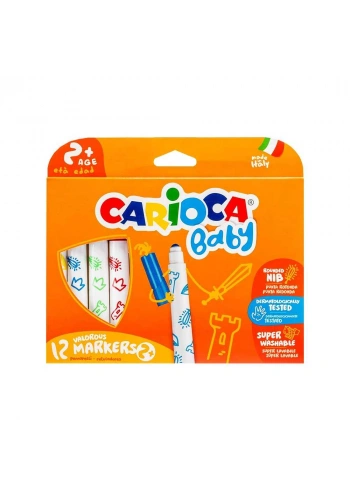 Carioca Baby Keçeli Boya Kalemi Jumbo Süper Yıkanabilir 12li