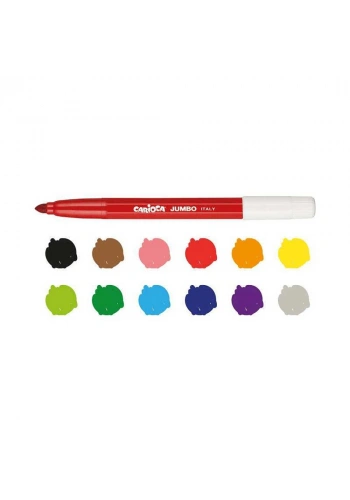 Carioca Jumbo Yıkanabilir Keçeli Boya Kalemi 12 Renk 40565