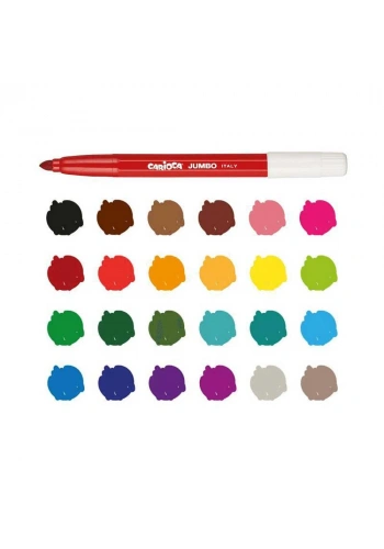 Carioca Jumbo Yıkanabilir Keçeli Boya Kalemi 24 Renk 40570