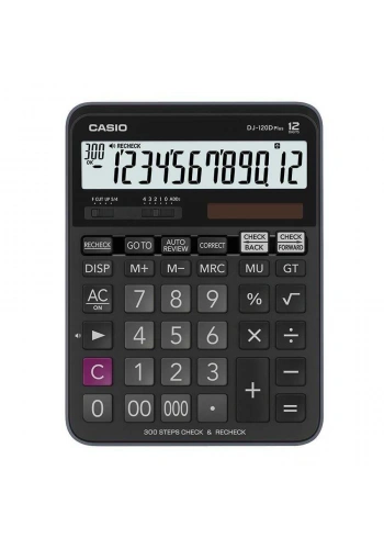 Casio DJ120D Hesap Makinesi 12 Hane Pilli ve Güneş Enerjili