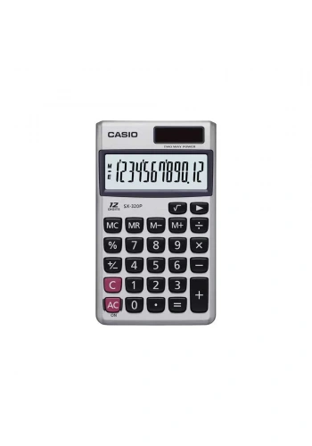 Casio Hesap Makinesi Cep Tipi 12 Haneli Güneş Enerjili SX320P