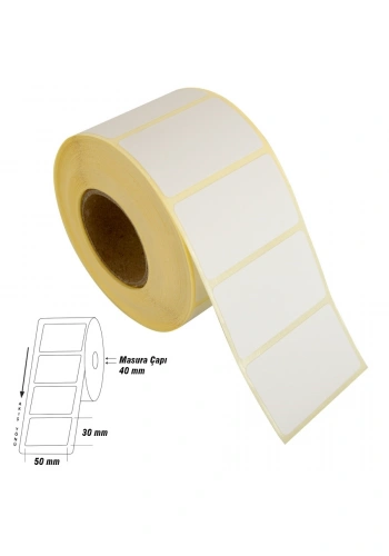 Çok Amaçlı Kuşe Etiket 30x50mm (1000 li)
