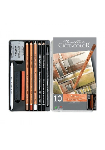Cretacolor Artino Çizim Seti 10lu Metal Kutu 40020