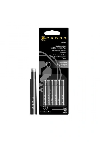 Cross İnce Dolma Kalem Kartuşu 6lı Siyah