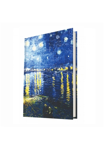 Deffter Art of Word-Starry Night Over The Rhone (Van Gogh)/Sert Kapak Çizgili 14x20 Cm