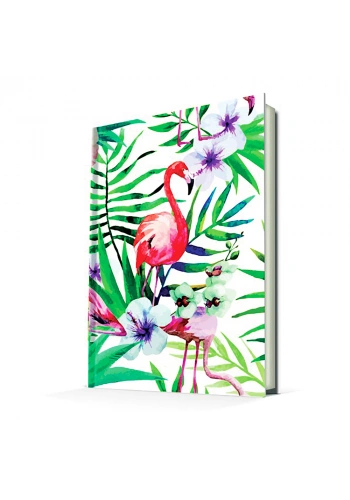Deffter Paradise-Flamingo Flower/Sert Kapak Çizgili 14x20 Cm