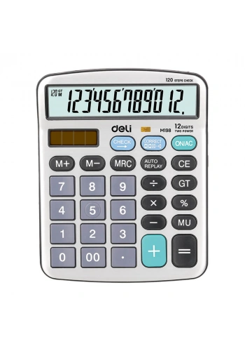 Deli Hesap Makinesi Core 12 Hane Metalik Gümüş EM19810