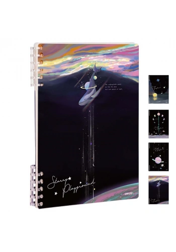 Deli Spiralli Space Loose-Leaf Notebook (3 Kapak hediyeli) 24504