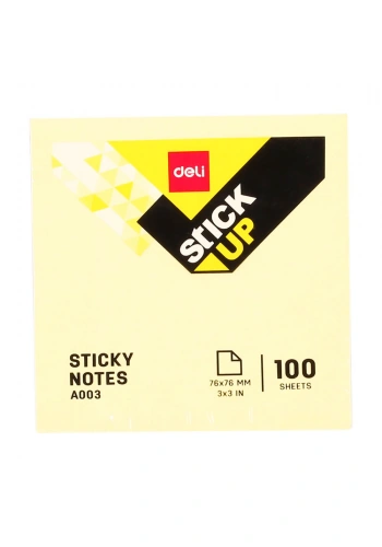 Deli Sticky Notes Yapışkanlı Not Kağıdı 76x76 mm Sarı 100 Sayfa 00353