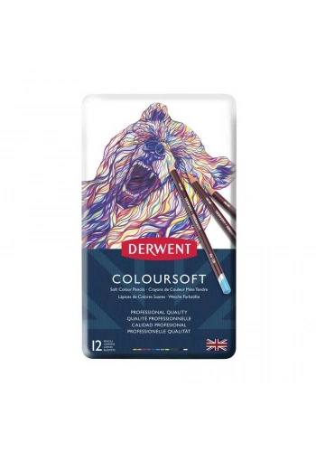 Derwent Coloursoft Metal Kuru Boya Teneke Kutu 12li