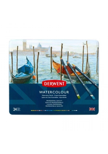 Derwent Watercolour Kuru Boya Metal Kutu 24lü