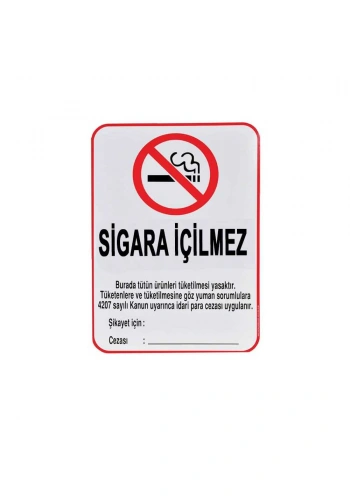 Dilman Sigara İçilmez Levhası 25x35 cm
