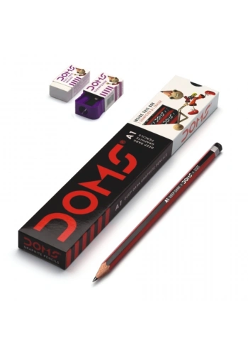 Doms A1 Kurşun Kalem Seti (Silgi ve Kalemtraş Hediyeli)