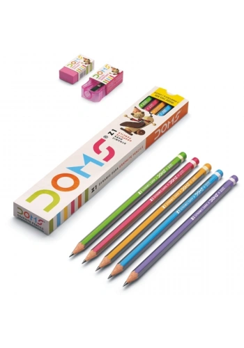 Doms Z1 Kurşun Kalem Seti (Silgi ve Kalemtraş Hediyeli)