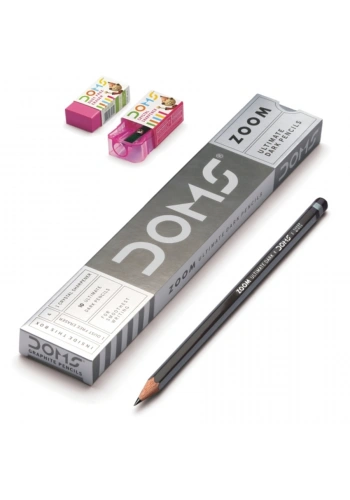 Doms Zoom 3B Kurşun Kalem Seti (Silgi ve Kalemtraş Hediyeli)