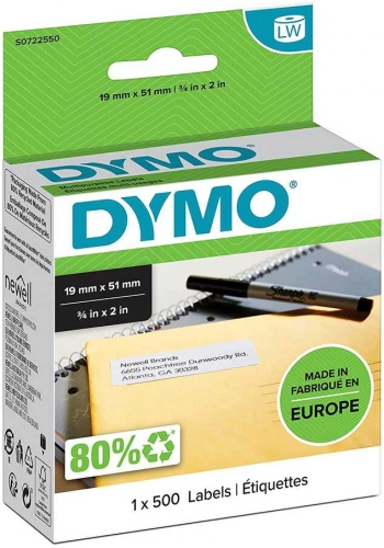 DYMO 11355 LW Çok Amaçlı Etiket 19x51mm 3/4 inç x 2 inç / 500 lü Paket