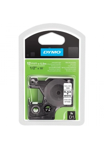 DYMO 16959 Siyah/Beyaz Yüksek Performans PermanentPoly (12 mm x 5,5 mt)