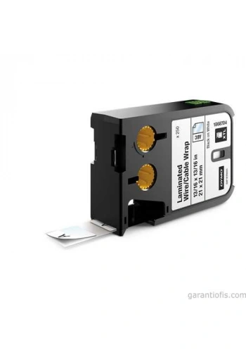 DYMO 1868704 XTL 21x21mm Beyaz/Siyah Tel/Kablo Etiketi (250 Adet)