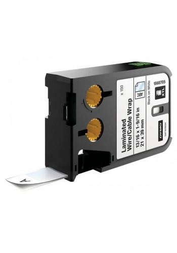 DYMO 1868705 XTL Lamine Tel / Kablo Etiketi 21x39mm Beyaz/Siyah 150 Adet