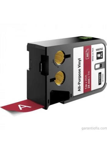 DYMO 1868763 XTL 24mm x 7metre Kırmızı/Beyaz Vinil Etiket