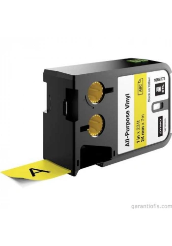 DYMO 1868773 XTL 24mm x 7metre Sarı/Siyah Vinil Etiket