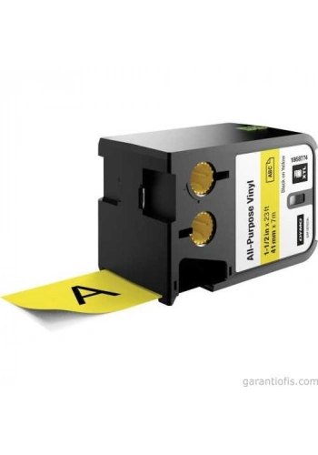 DYMO 1868774 XTL 41mm x 7metre Sarı/Siyah Vinil Etiket