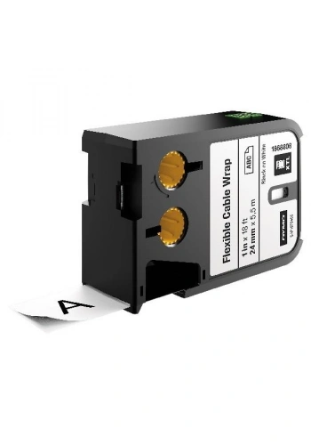 DYMO 1868808 XTL Esnek Naylon Kablo Etiketi 24mmx5,5m Beyaz/Siyah