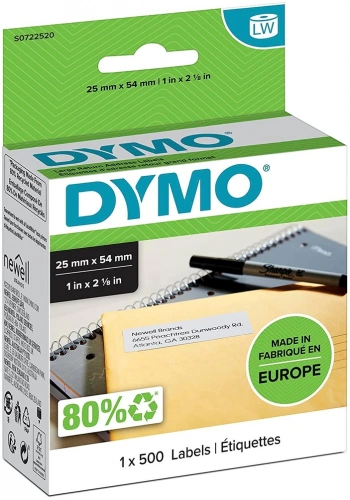 DYMO 25x54mm Çok Amaçlı LW Adres/Barkod Etiketi (11352)