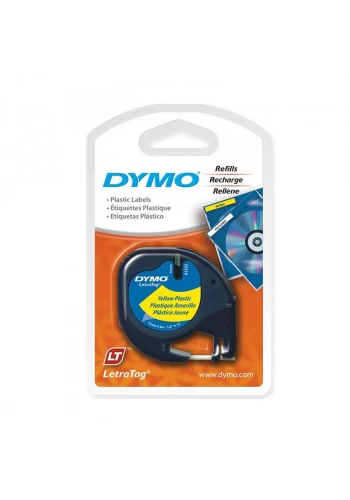 DYMO 59423 LETRATAG PLASTİK ŞERİT 12mmx4m SARI