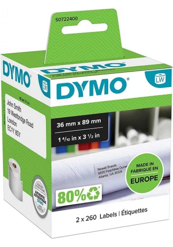 DYMO 99012 LW Geniş Adres Etiketi 36x89mm 1-4/10inç x 3-1/2inç -520 li Paket