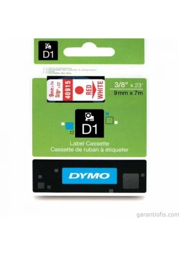 DYMO D1 Beyaz/Kırmızı Yedek Şerit 9mm x 7mt (40915)
