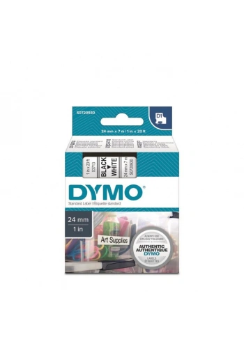 DYMO D1 Beyaz/Siyah Yedek Şerit 24mm x 7mt (53713)