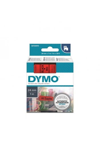 DYMO D1 Kırmızı/Siyah Yedek Şerit 24mm x 7mt (53717)