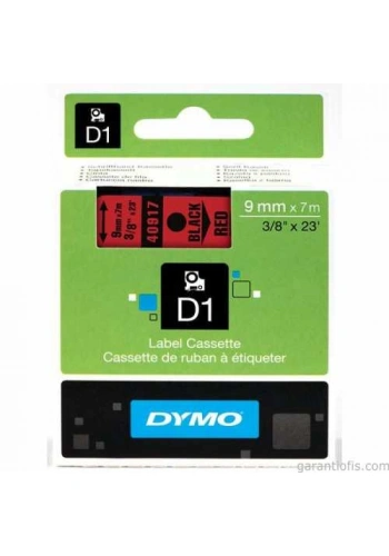 DYMO D1 Kırmızı/Siyah Yedek Şerit 9mm x 7mt (40917)