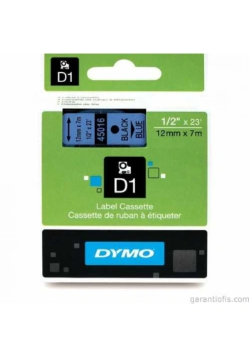 DYMO D1 Mavi/Siyah Yedek Şerit 12mm x 7mt (45016)