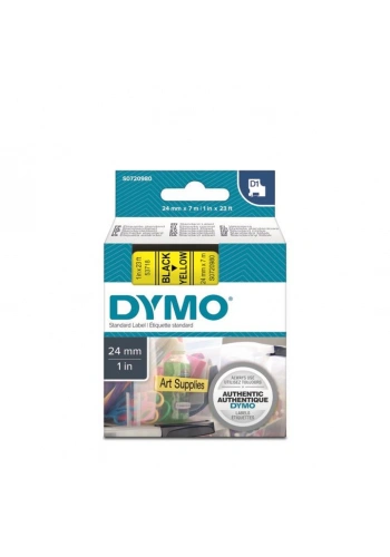 DYMO D1 Sarı/Siyah Yedek Şerit 24mm x 7mt (53718)