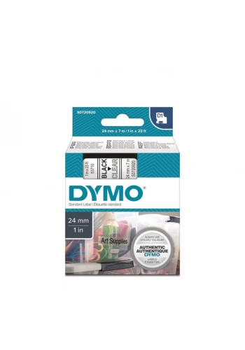 DYMO D1 Şeffaf/Siyah Yedek Şerit 24mm x 7mt (53710)